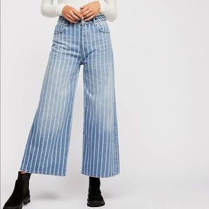 Free People Earn Your Stripes Wideleg Jeans